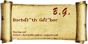 Borbáth Gábor névjegykártya
