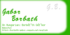 gabor borbath business card